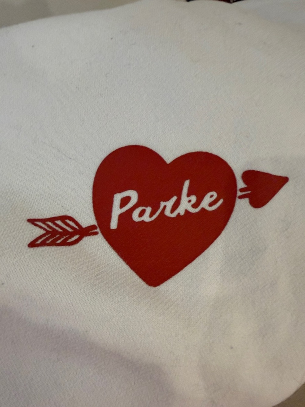 Parke Heart Graphic Tee - White with Red Heart
